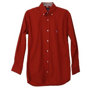 TAILORBYRD COLLECTION Men's Polkadot Dress Shirt S Stretch Cotton Red NEW B83